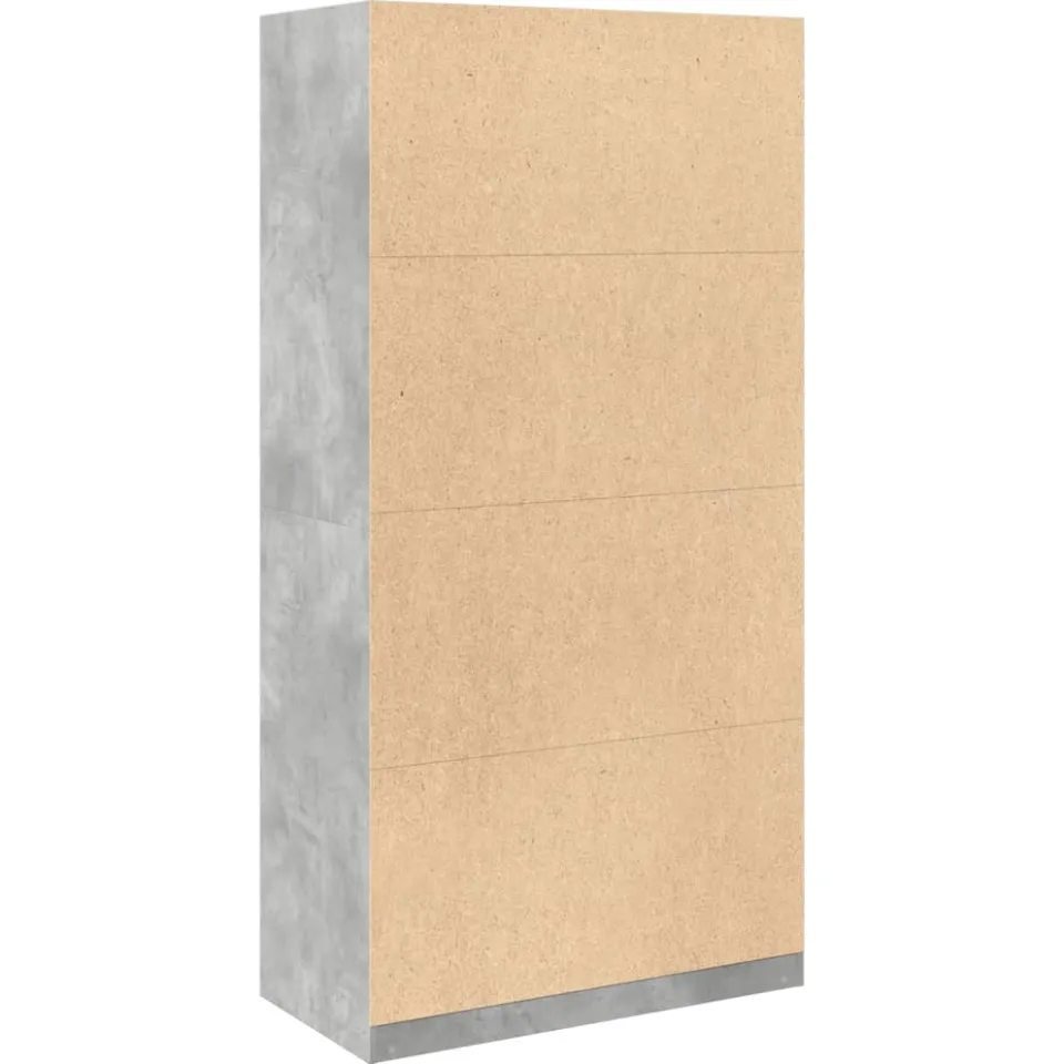 vidaXL Kledingkast 100x50x200 cm bewerkt hout betongrijs grijs, foto 4