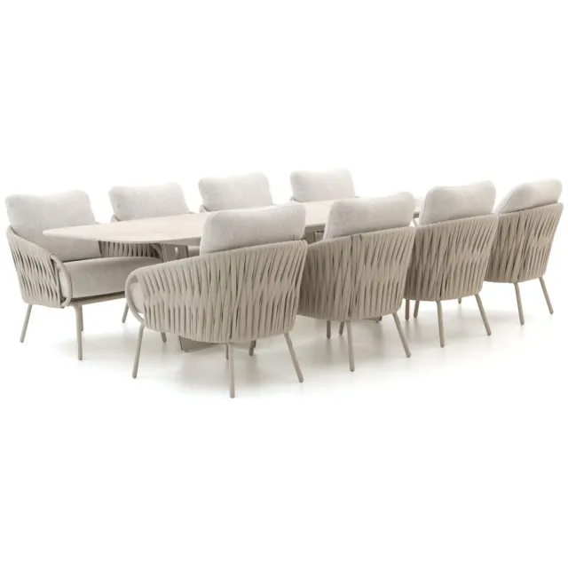 Suns Dolce/Palermo 280cm low dining tuinset 9-delig bruin, foto 2