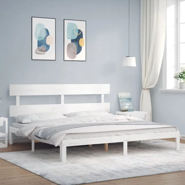 vidaXL Bedframe zonder matras massief grenenhout wit 200x200 cm