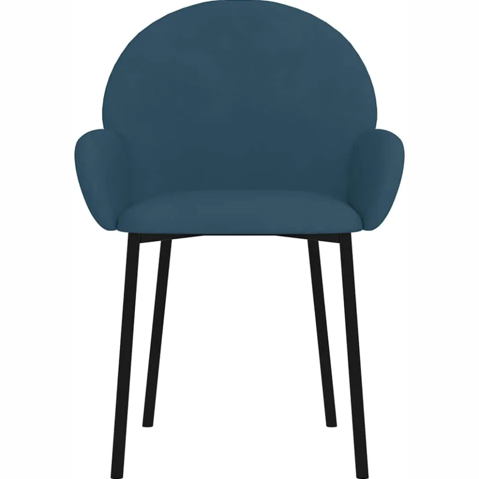 vidaXL Eetkamerstoelen 2 st fluweel blauw, foto 4