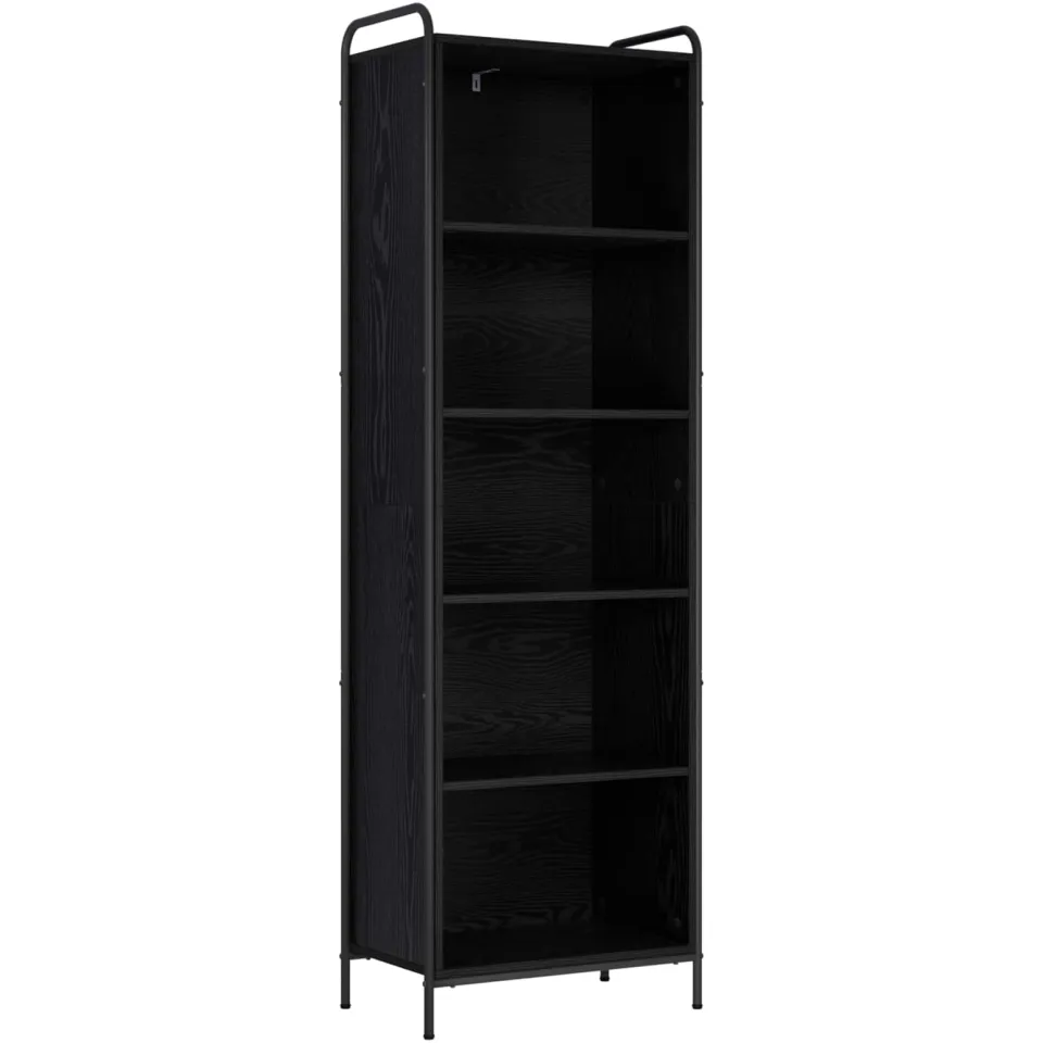 vidaXL Boekenkast 55,5 x 33 x 174 cm Bewerkt hout Zwart eiken, foto 3