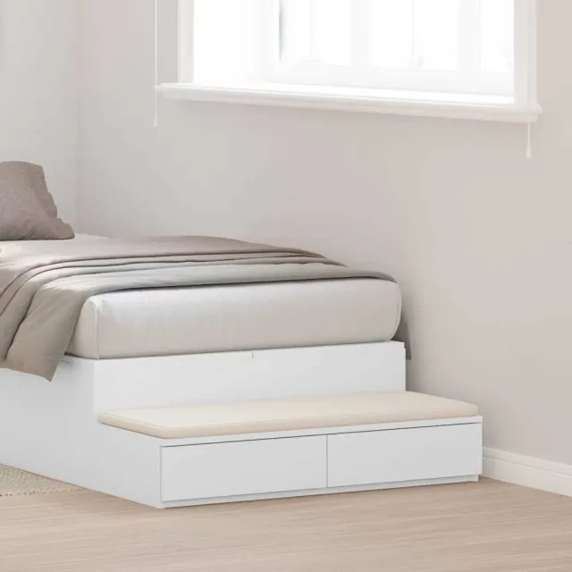 vidaXL Bedlades Wit 90 x 36,5 x 16,5 cm Bewerkt hout, foto 2