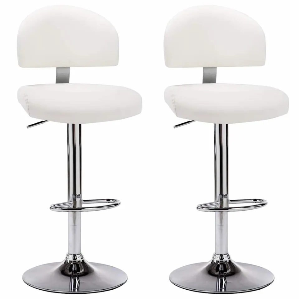 vidaXL Barstoelen 2 st kunstleer wit, foto 3
