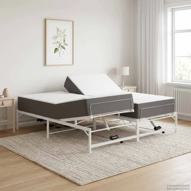 vidaXL Elektrisch Verstelbaar Bedframe Wit 160 x 200 cm Staal