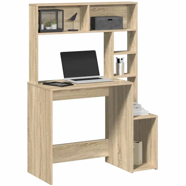 vidaXL Bureau met schappen 100x45x140 bewerkt hout sonoma eikenkleur Bruin