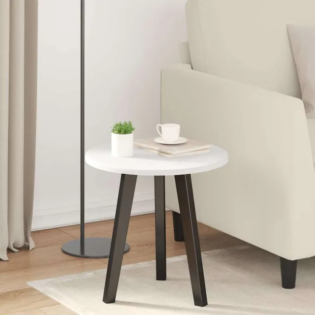 vidaXL Tafelblad Ø 40 x 1,5 cm Rond Bewerkt hout Wit