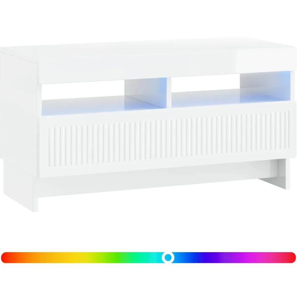 vidaXL LED tv-meubel EDE 81 x 35 x 43 cm Hoogglans Wit, foto 3