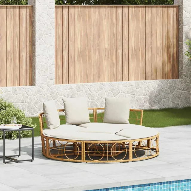 vidaXL Loungebed voor buiten zonder luifel poly rattan bruin, foto 2