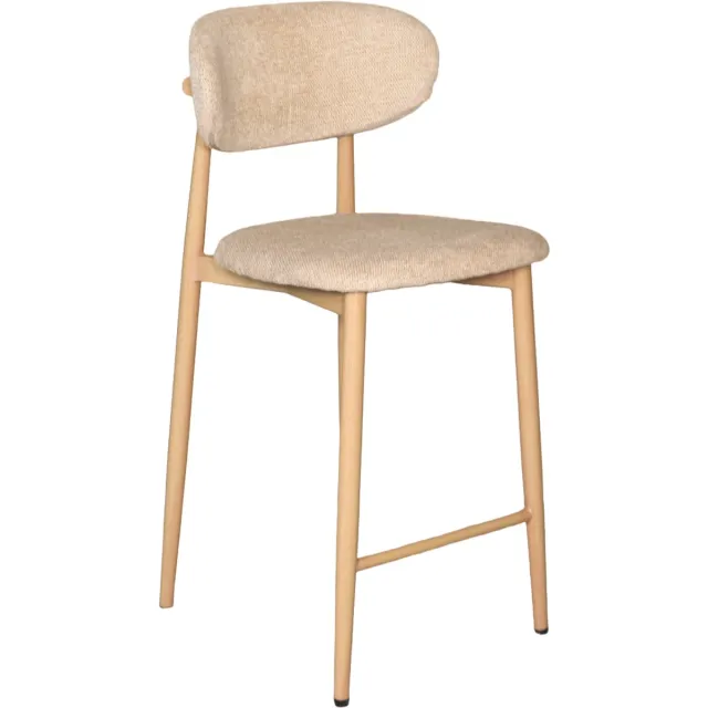 Lizzely Garden & Living Barkruk Japandi bruin Reika lichtbruin minimalistische barstoel japanse stijl