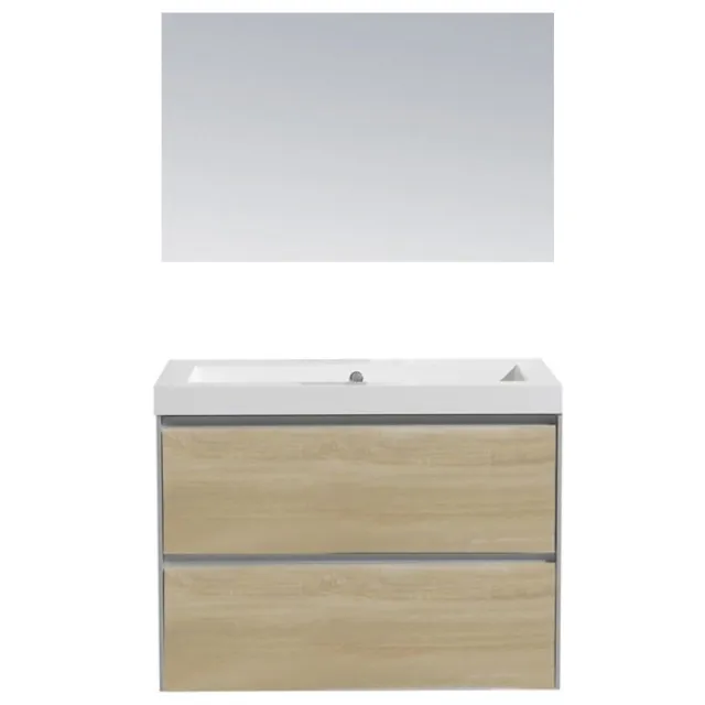 Sanilux PL 60 greeploos badmeubelset light wood