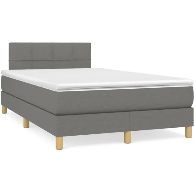 vidaXL Boxspring met matras stof donkergrijs 120x190 cm grijs