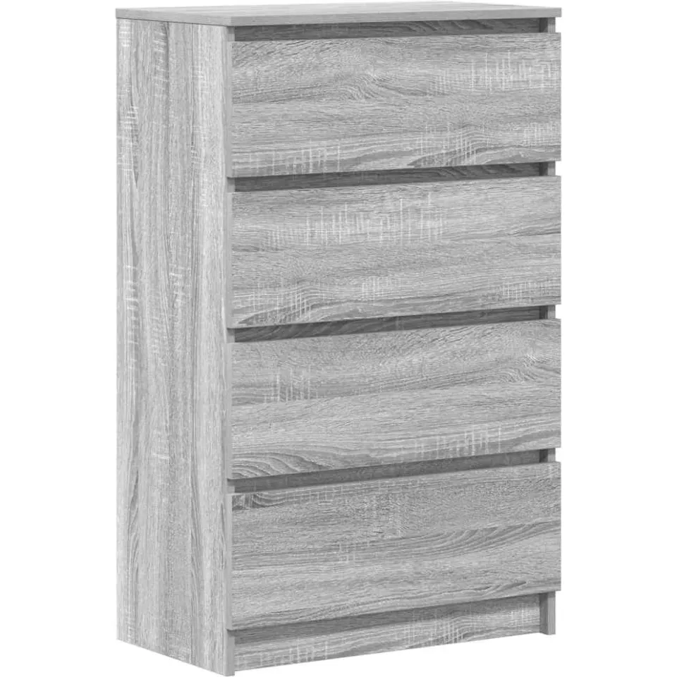 vidaXL Dressoir 60x35x98,5 cm bewerkt hout grijs sonoma eikenkleurig