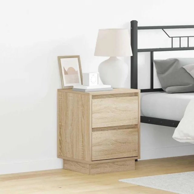 vidaXL Nachtkastje Sonoma Eiken 39 x 34,5 x 50 cm Bewerkt hout, foto 2