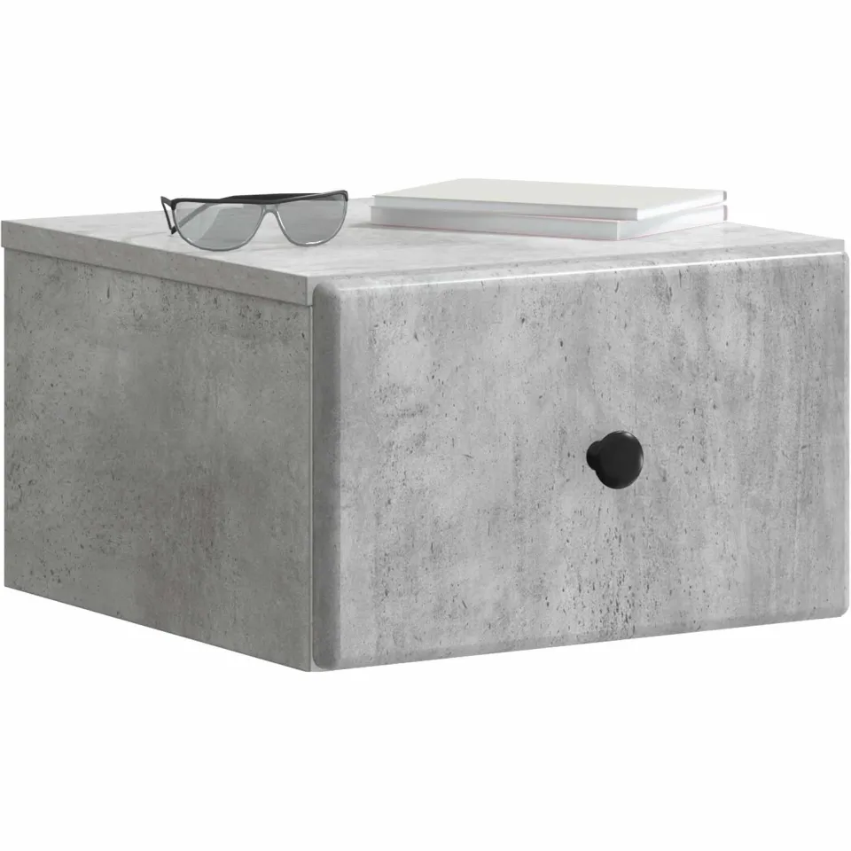 vidaXL Wandbeugel Bedkast 2 st Betongrijs 34,5 x 33 x 20 cm