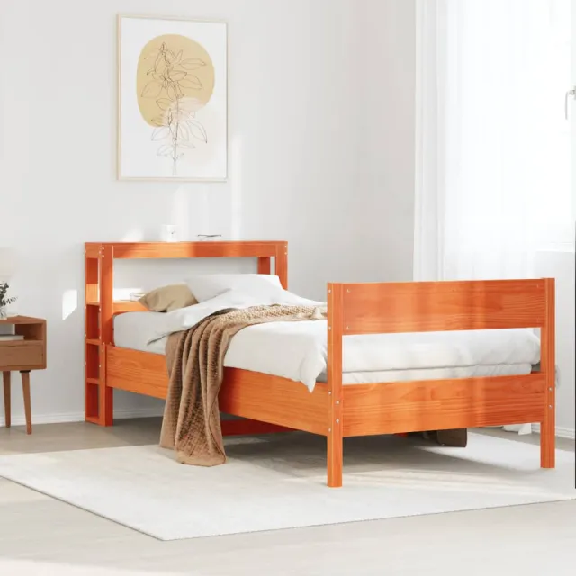 vidaXL Bedframe zonder matras massief grenenhout wasbruin 75x190 cm
