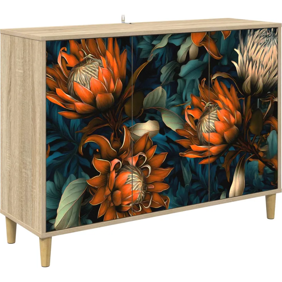 vidaXL Dressoir LOCHEM Sonoma 102 x 33 x 75 cm Bewerkt hout bruin, foto 3