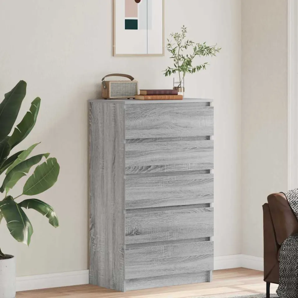 vidaXL Ladekast 60x36x103 cm bewerkt hout grijs sonoma eikenkleurig, foto 3