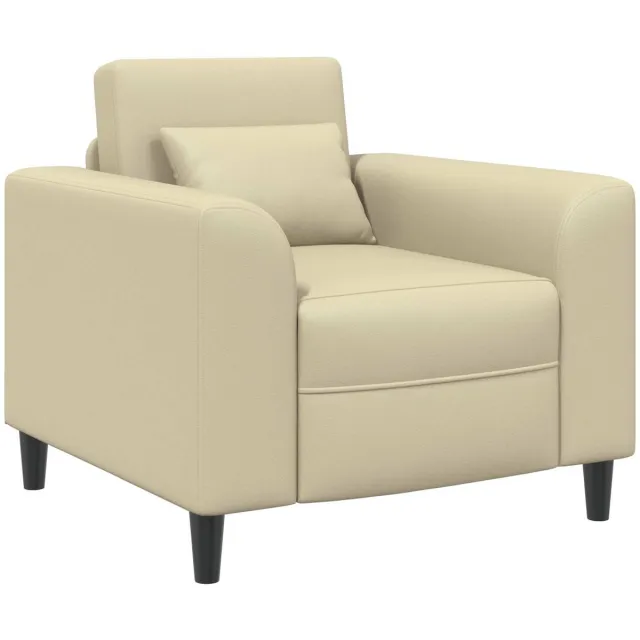 vidaXL Fauteuil - Crèmekleurig - Kunstleer