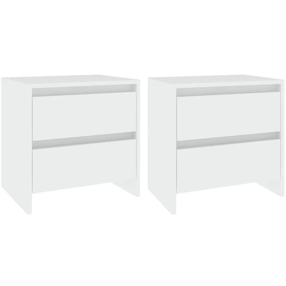 vidaXL Nachtkastjes 2 st 45x34,5x44,5 cm bewerkt hout wit