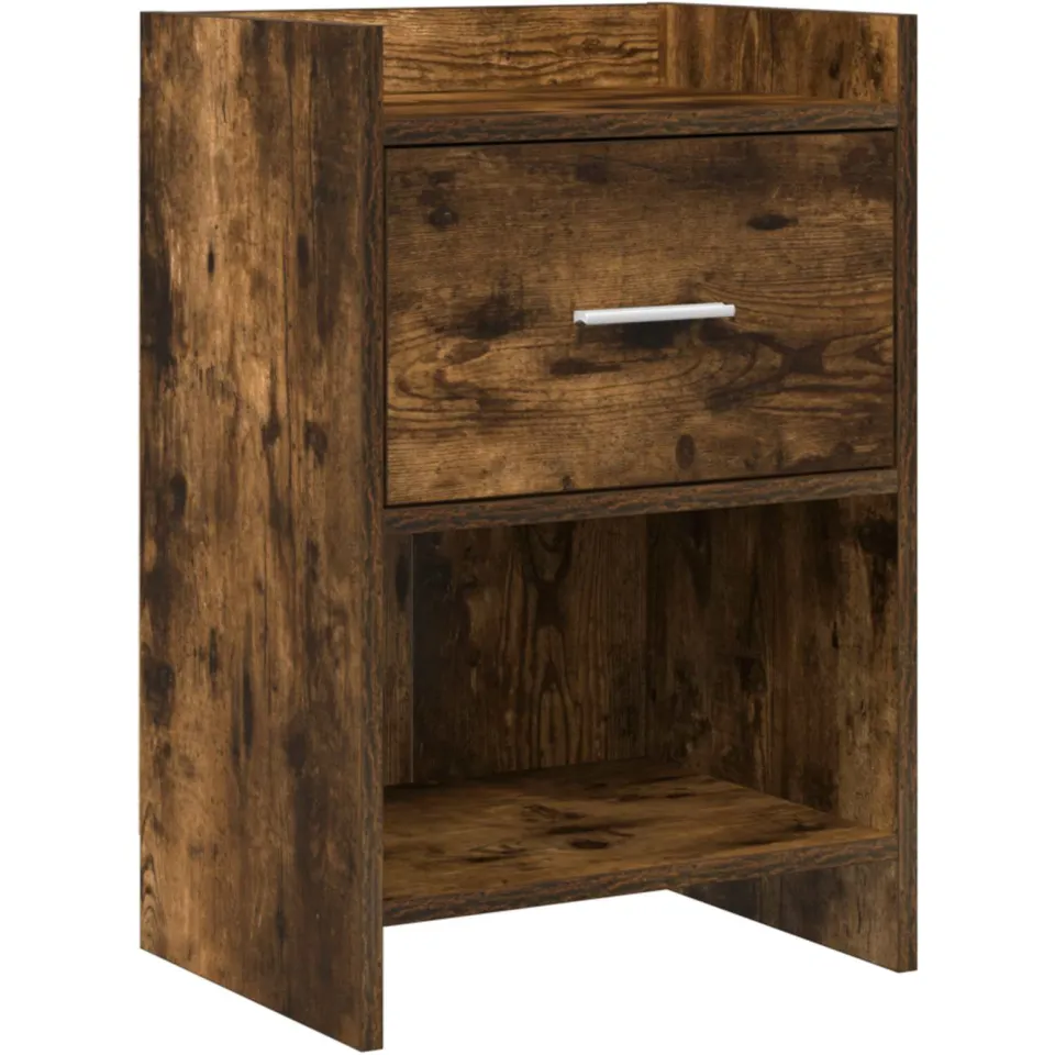 vidaXL Nachtkastjes Gerookt eiken 40 x 30 x 60 cm Bewerkt hout, foto 3