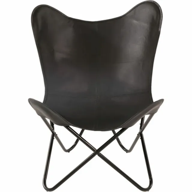 Lesliliving Lesli Living Vlinderstoel Buffalo 75x75x87 cm zwart
