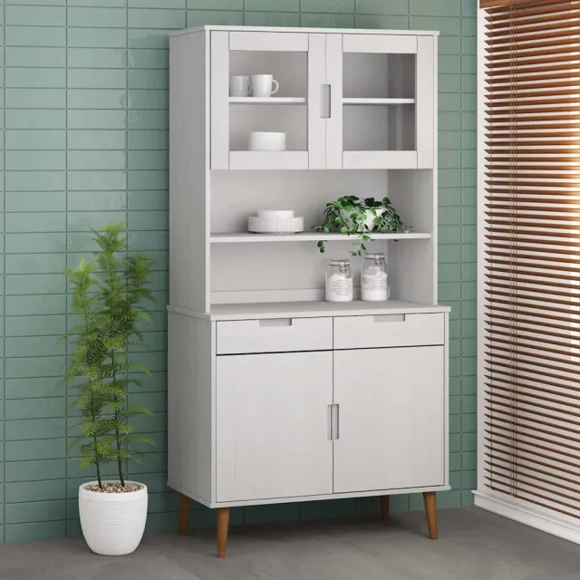 vidaXL Opzetkast MOLDE 90x35x100 cm massief grenenhout wit, foto 2