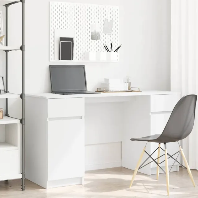 vidaXL Bureau Wit 140 x 49 x 76 cm Bewerkt hout, foto 2