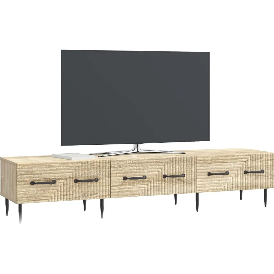 vidaXL TV-kast met lade Sonoma Eiken 147 x 34,5 x 30 cm Bewerkt hout, foto 3