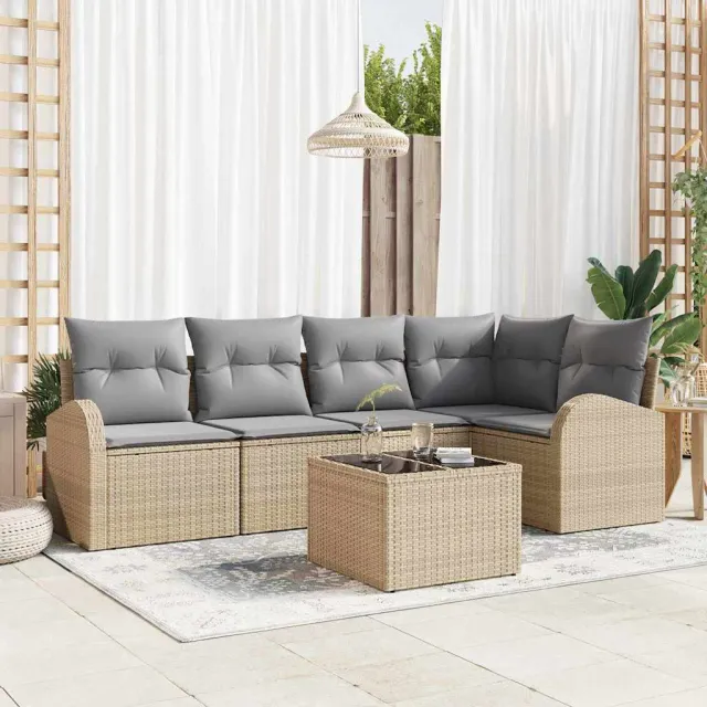vidaXL Bankstel 6 st Beige Polyester, foto 2