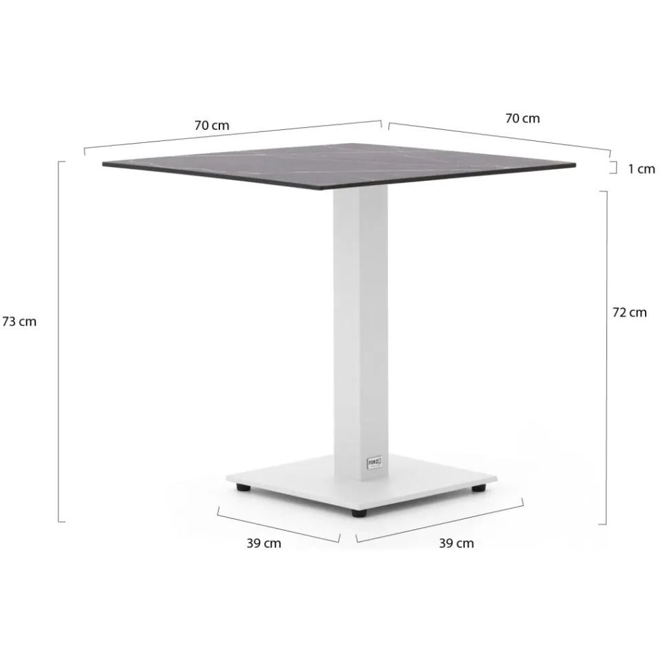 Forza Furniture Forza Orta tuintafel 70x70x73cm wit, foto 3
