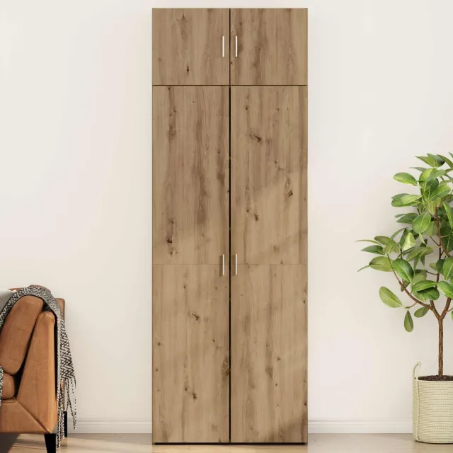vidaXL Opbergkast 2 st Artisan Eiken 80 x 42,5 x 225 cm Bruin