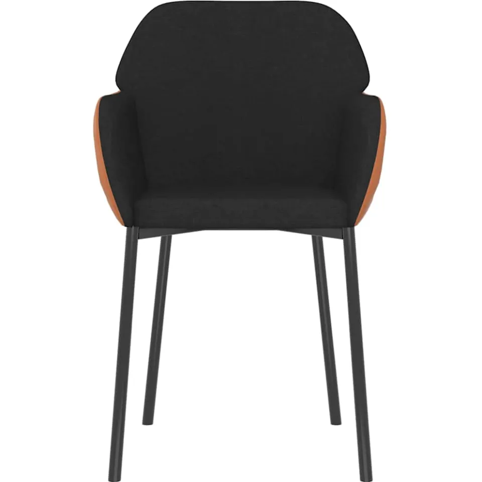 vidaXL Eetkamerstoelen 2 st stof en kunstleer zwart, foto 4