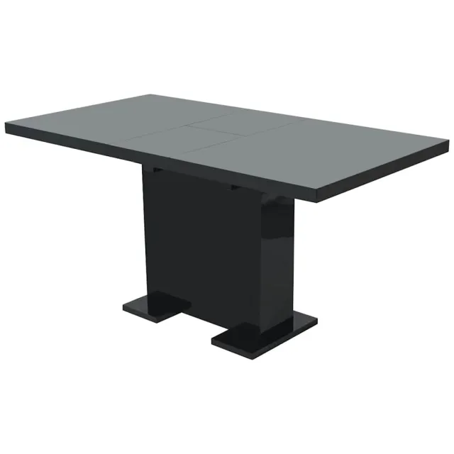vidaXL eettafel uitschuifbaar, hoogglans zwart, hoogte 75 cm