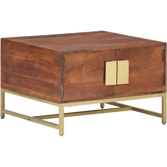 vidaXL Salontafel 67x67x45 cm massief mangohout honingbruin