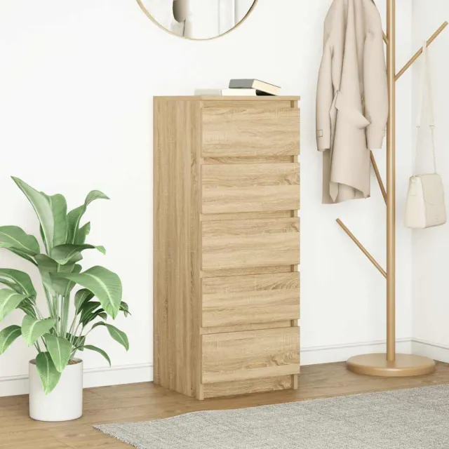 vidaXL Dressoir met lades 37,5x35x99 cm spaanplaat sonoma eikenkleurig Bruin