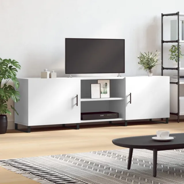 vidaXL Tv-meubel 150x30x50 cm bewerkt hout wit, foto 2