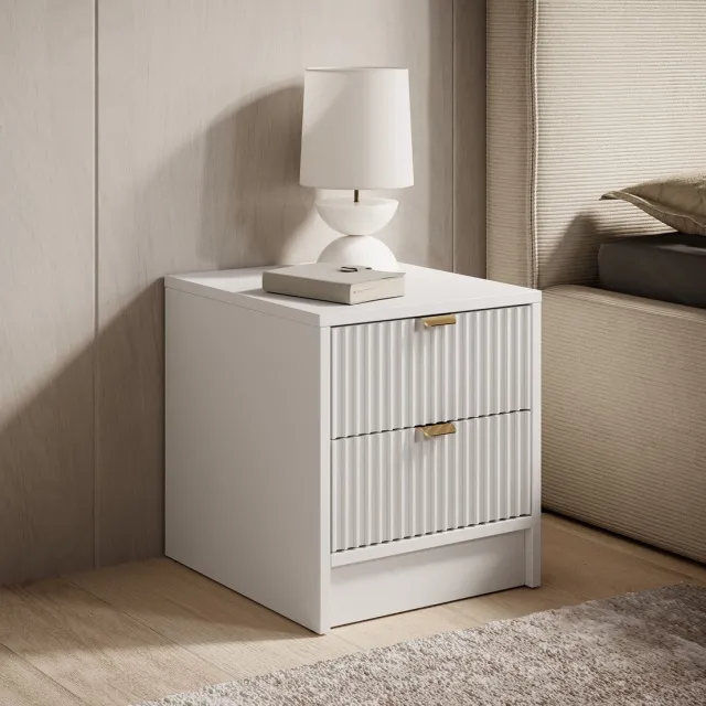 MEUBELLA Nachtkastje Tavares - Wit - 35 cm