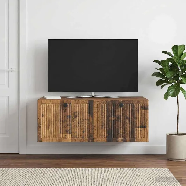 vidaXL Wandbeugel TV-kast Oud hout 78,5 x 41 x 30 cm Bewerkt hout bruin, foto 2