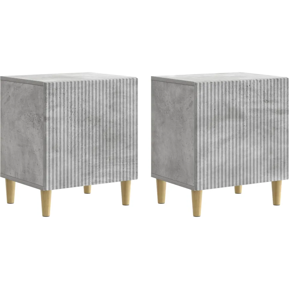 vidaXL Nachtkastje 2 st Betongrijs 43 x 34,5 x 50 cm Bewerkt hout grijs, foto 3