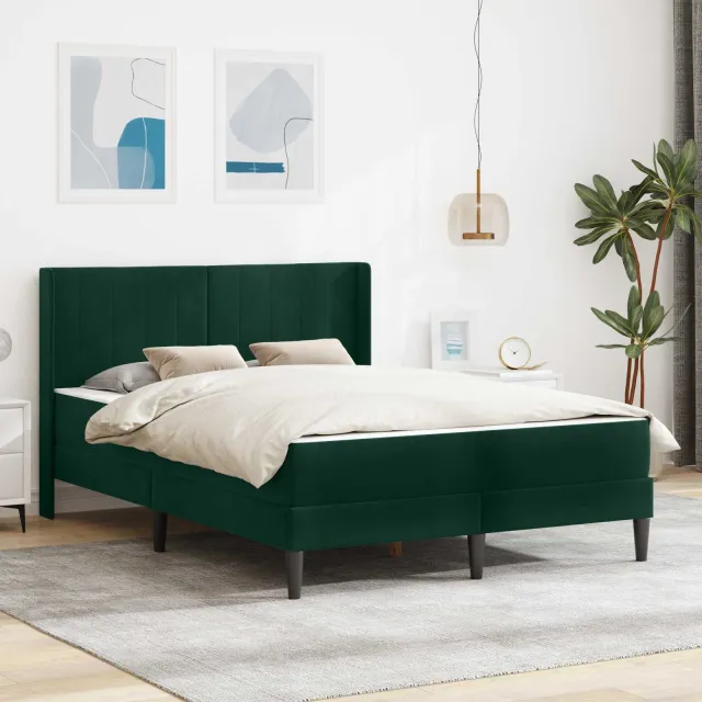 vidaXL Bedframe met matras Blauw 120 x 200 cm fluweel