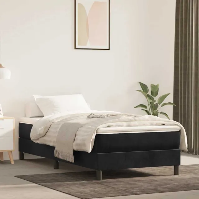 vidaXL Pocketveringmatras voor kinderen medium 80x160 cm fluweel zwart