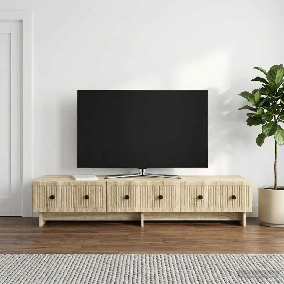 vidaXL TV-kast 147 x 34,5 x 30 cm Sonoma Eiken Bewerkt hout, foto 4