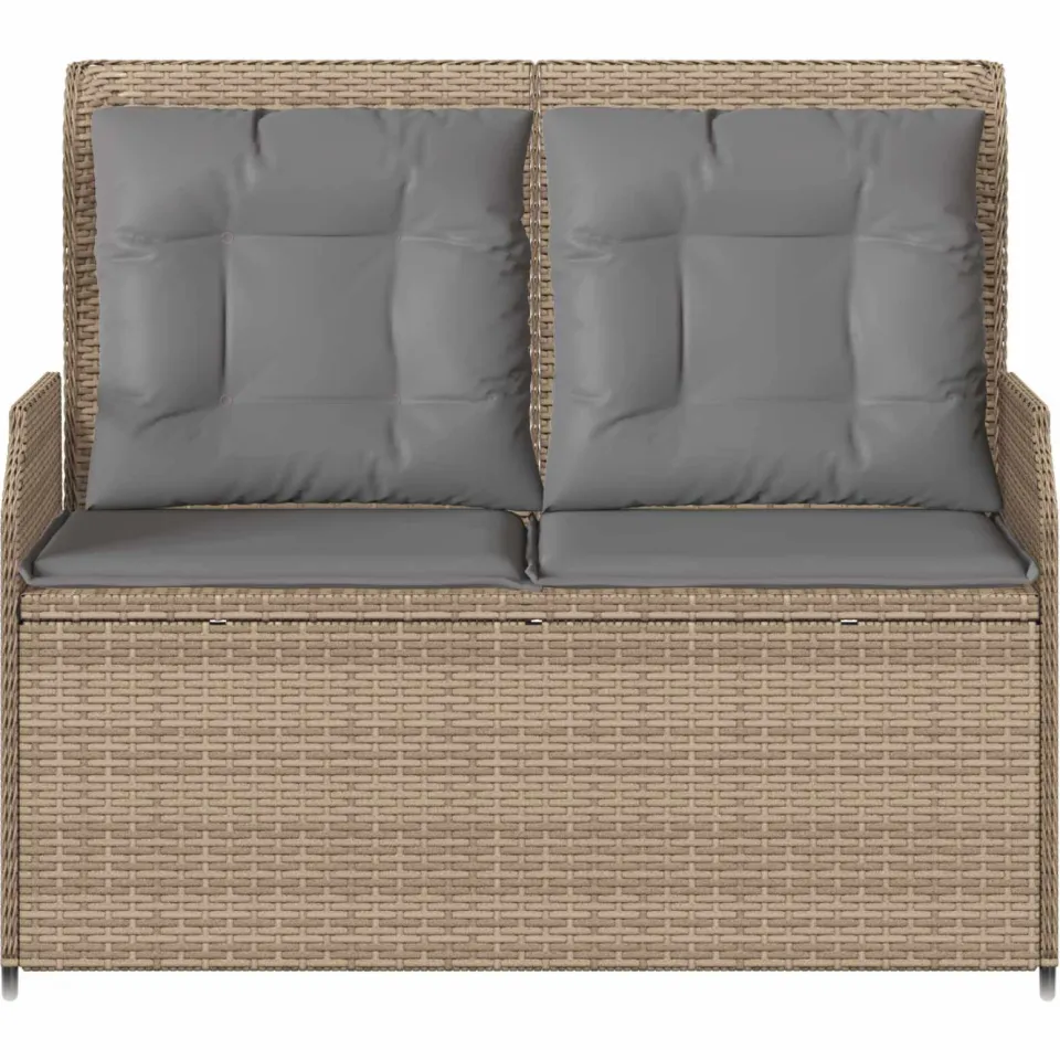 vidaXL Tuinbank Beige poly rattan, foto 4