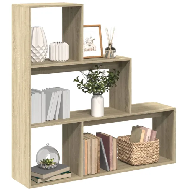vidaXL Kamerscherm / boekenkast 123x29x123 cm hout sonoma eiken, foto 2