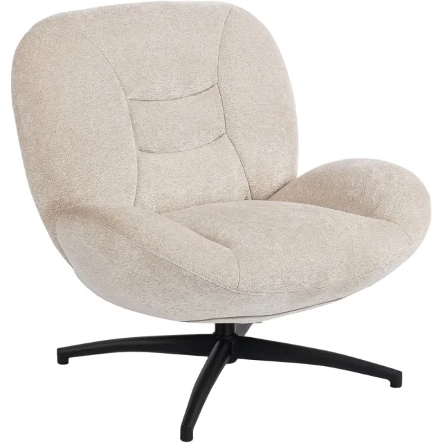 GranMaison Fauteuil - Relaxstoel - Relaxfauteuil - Stoel - Met armleuning - Voor één Persoon - Crèmewit