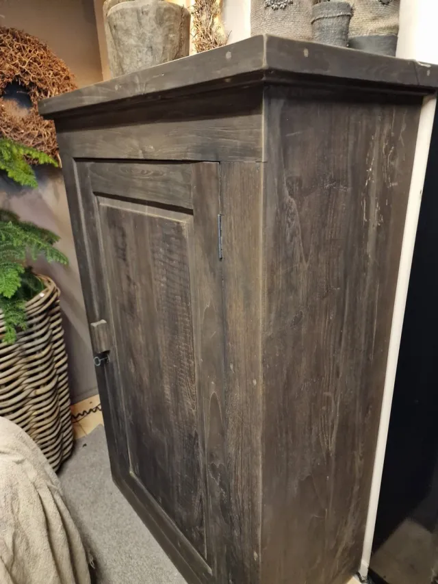 AURA PEEPERKORN buffetkast| kast LIEKE| oud teakhout| bruin | hoog 140 cm bruin/vergrijsd