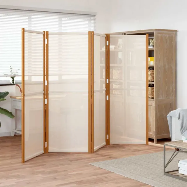 vidaXL Kamerscherm met 4 panelen 280x180 cm crèmewit