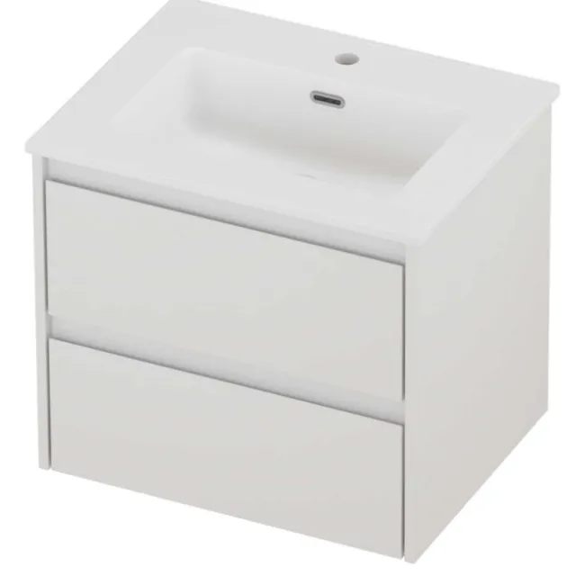 Proline Tribute Badmeubelset Porselein Elegant 1 Gat 60x46x54 cm Mat White Glans Wit