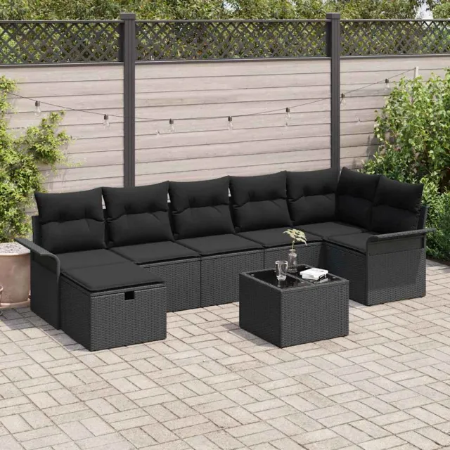vidaXL Tuin Sofa Set 8 st Poly riet Bruin