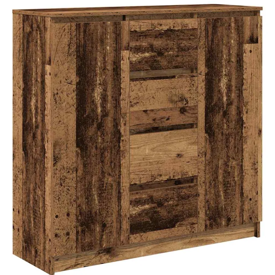 vidaXL Dressoir met lades 100,5x35x98,5 cm bewerkt hout oud hout Bruin